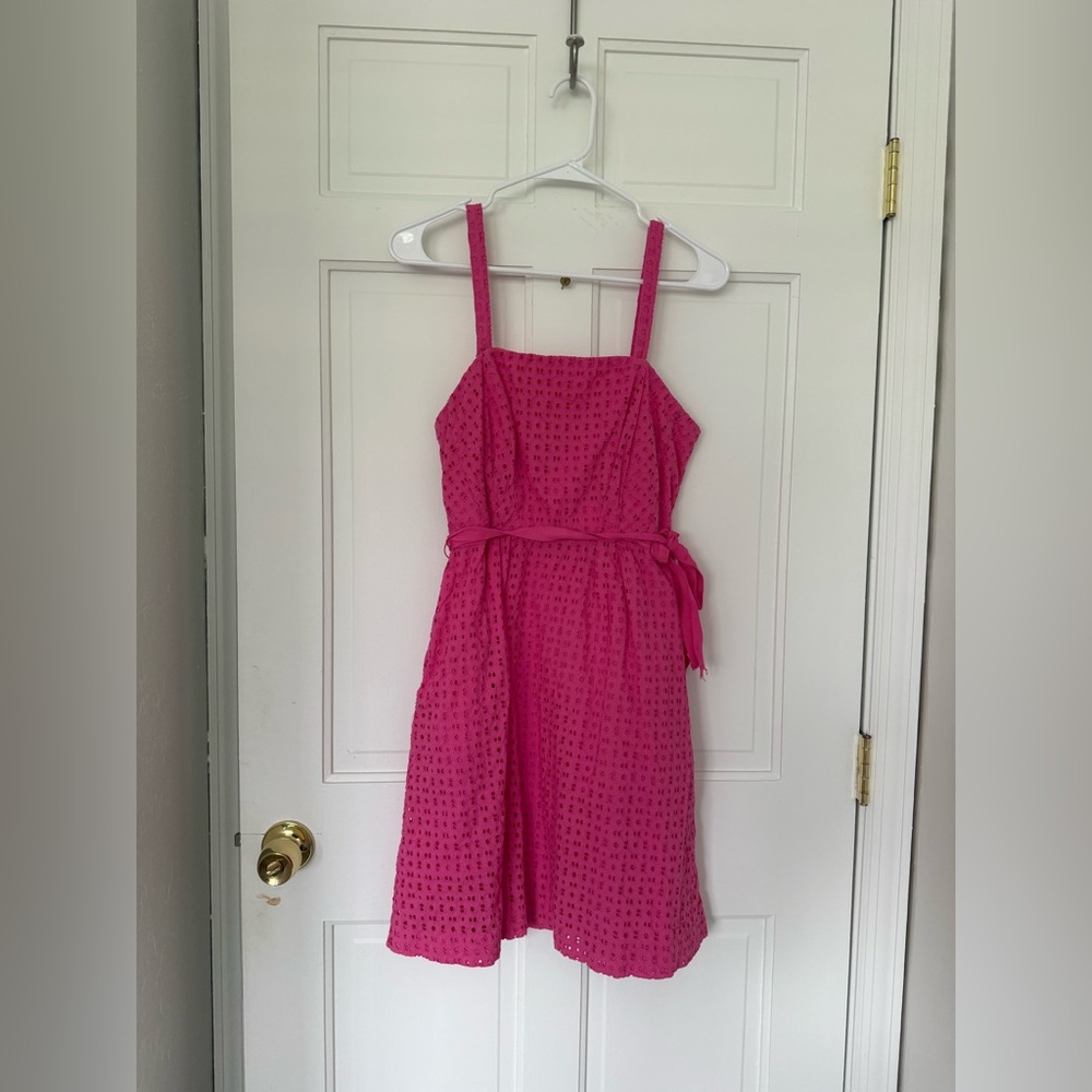 Crown & Ivy Fuchsia Eyelet Dress